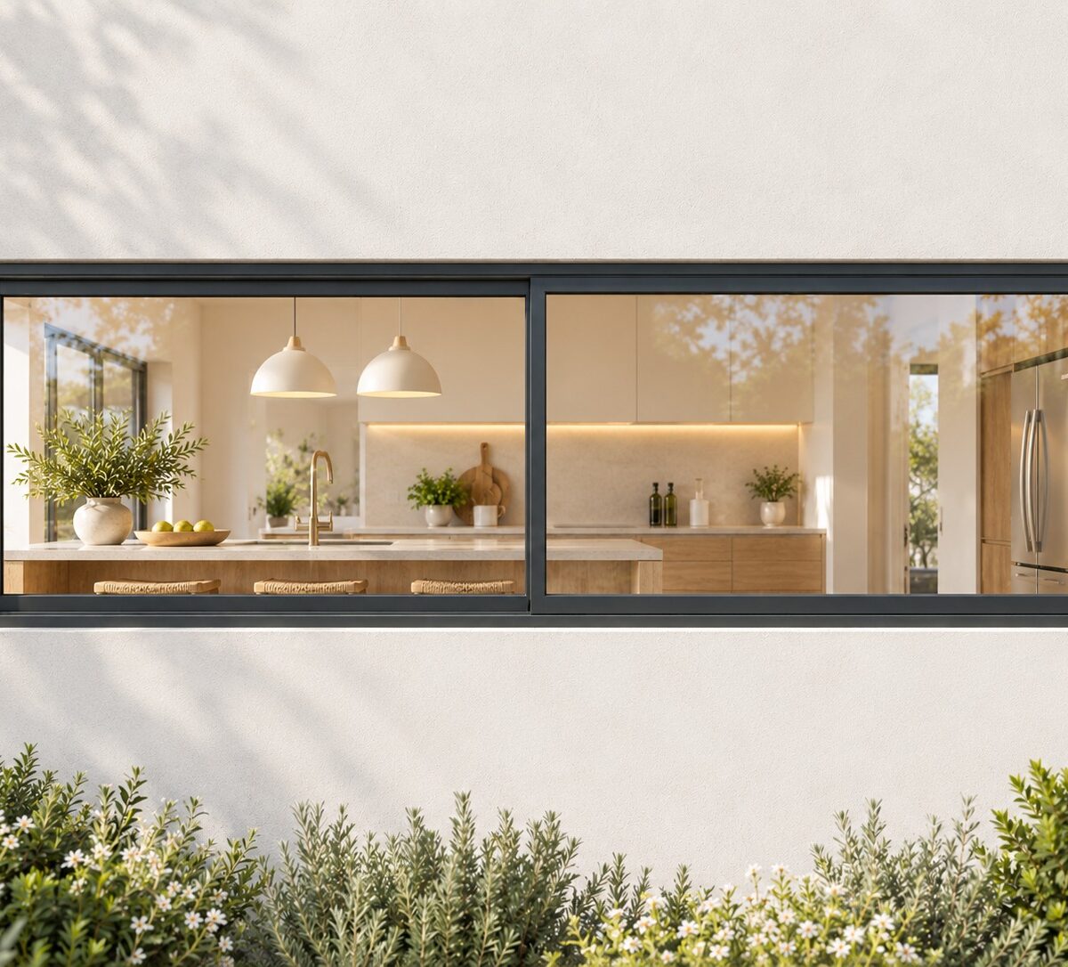 kenzo hs216c charcoal 2100x600mm sliding window
