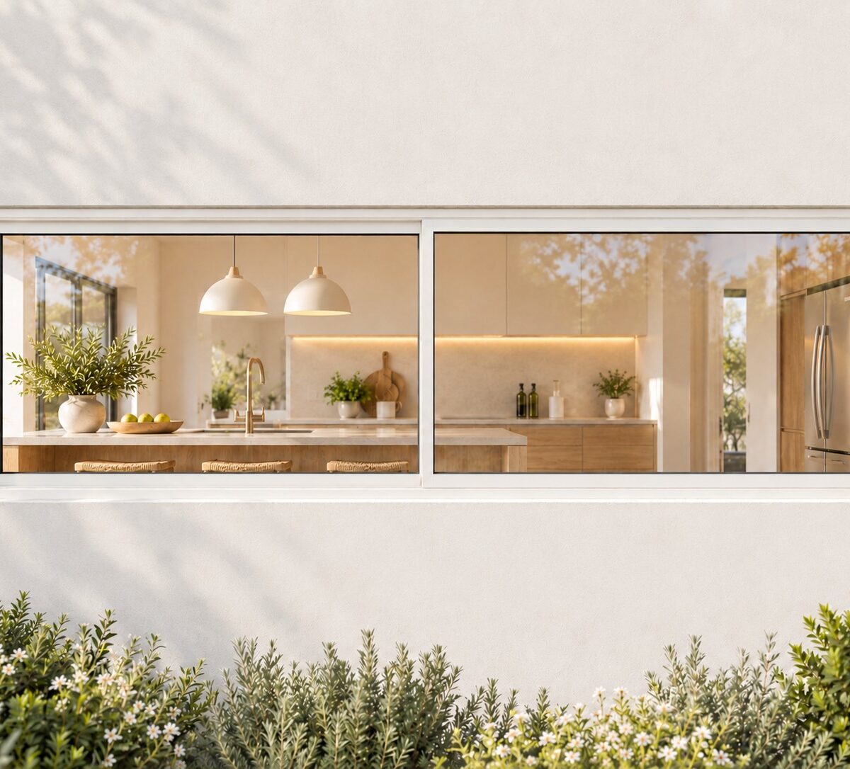 kenzo hs216w white 2100x600mm sliding window