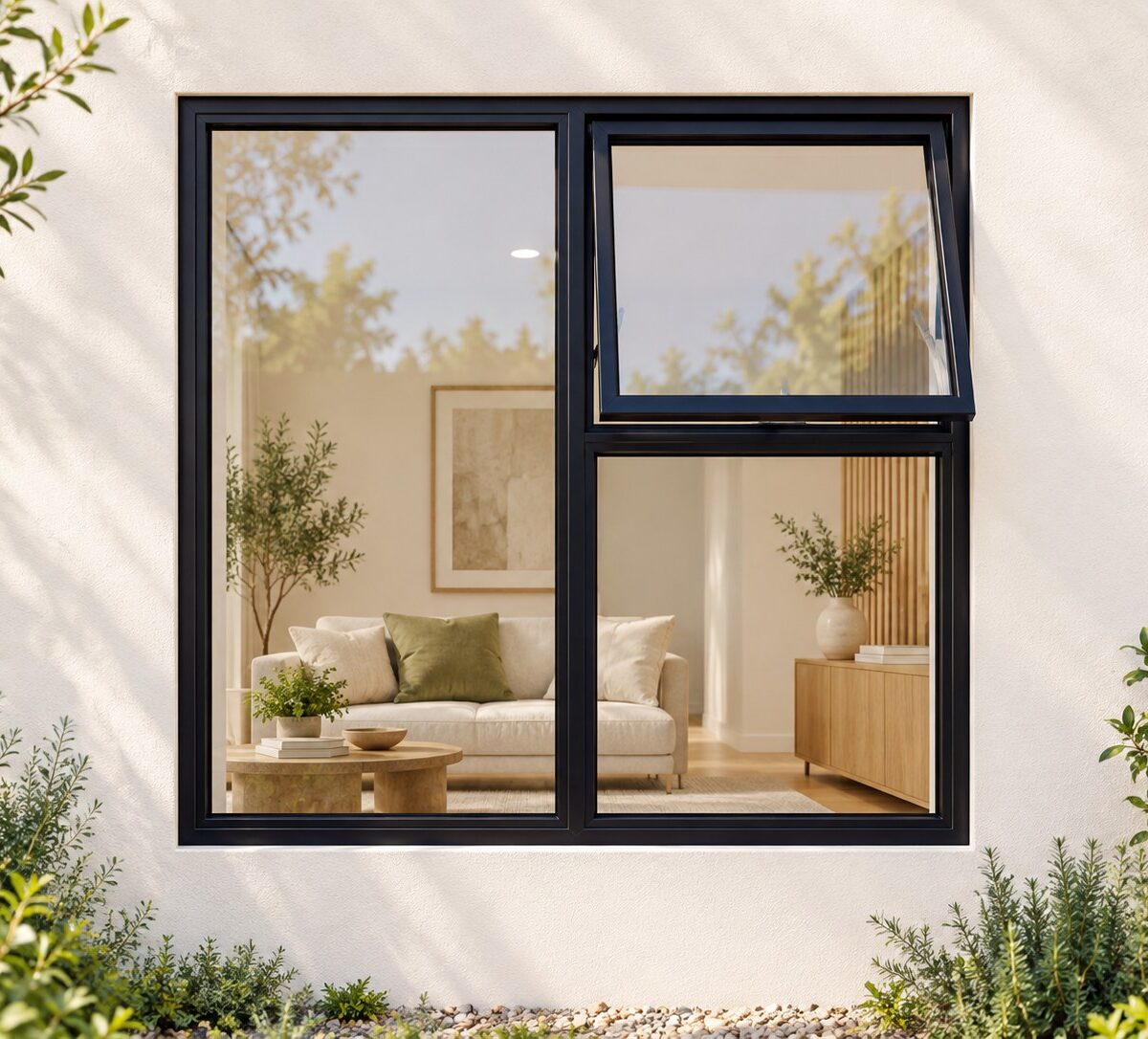 kenzo pt1212rbl black 1200x1200mm top hung window