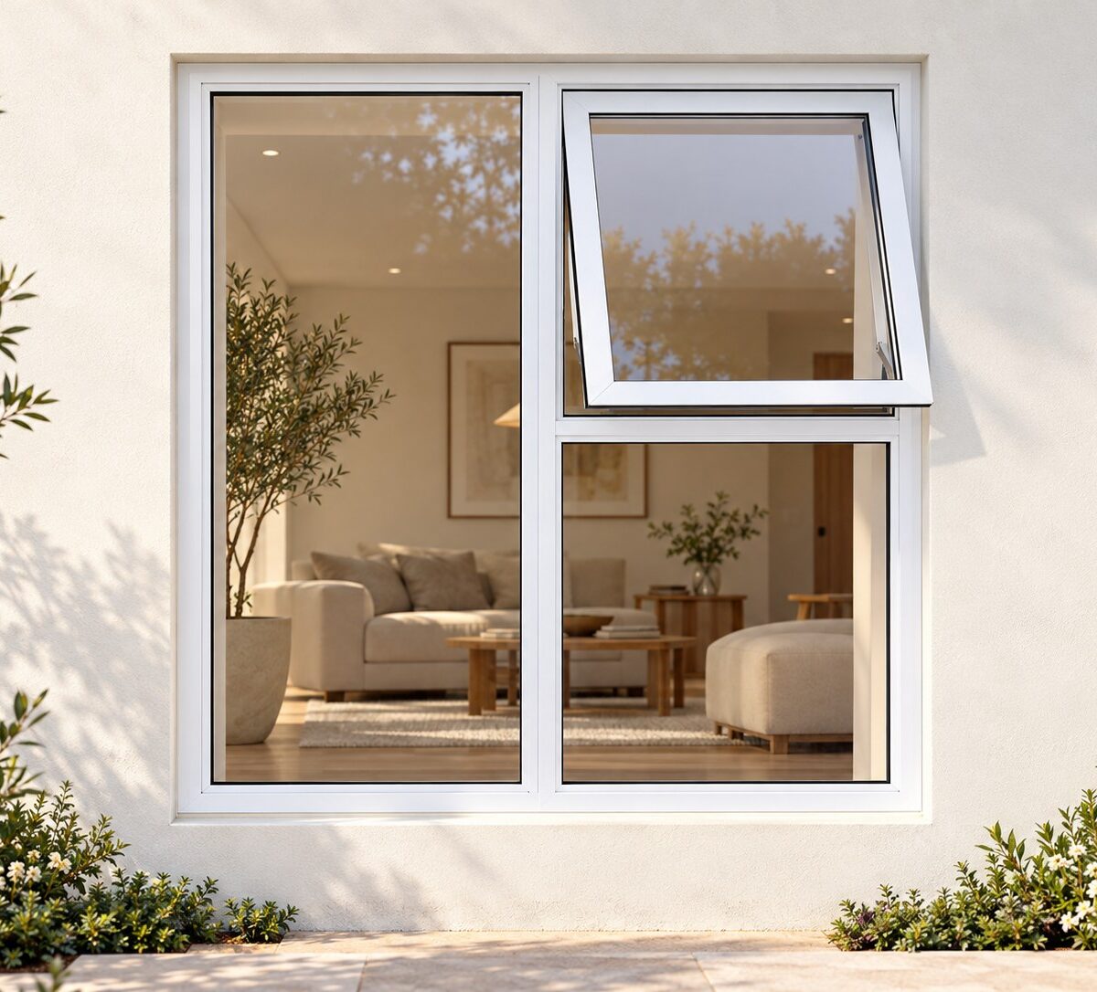 kenzo pt1212rw white 1200x1200mm top hung window