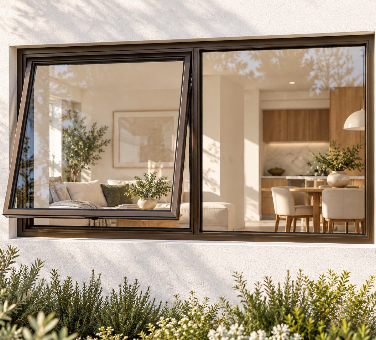 kenzo pt126lb bronze 1200x600mm top hung window