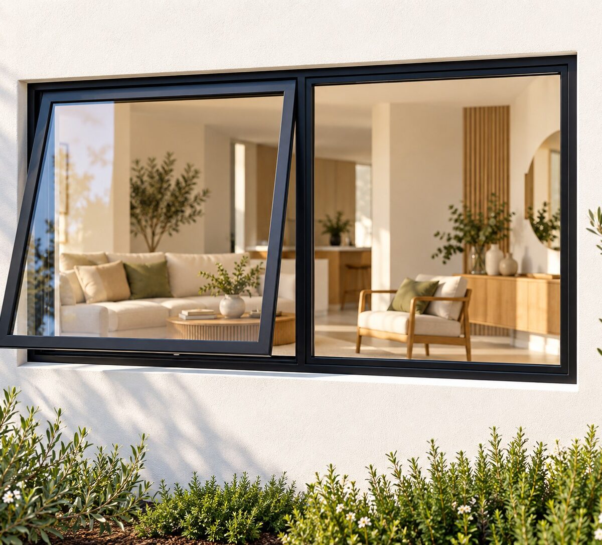kenzo pt126lbl black 1200x600mm top hung window