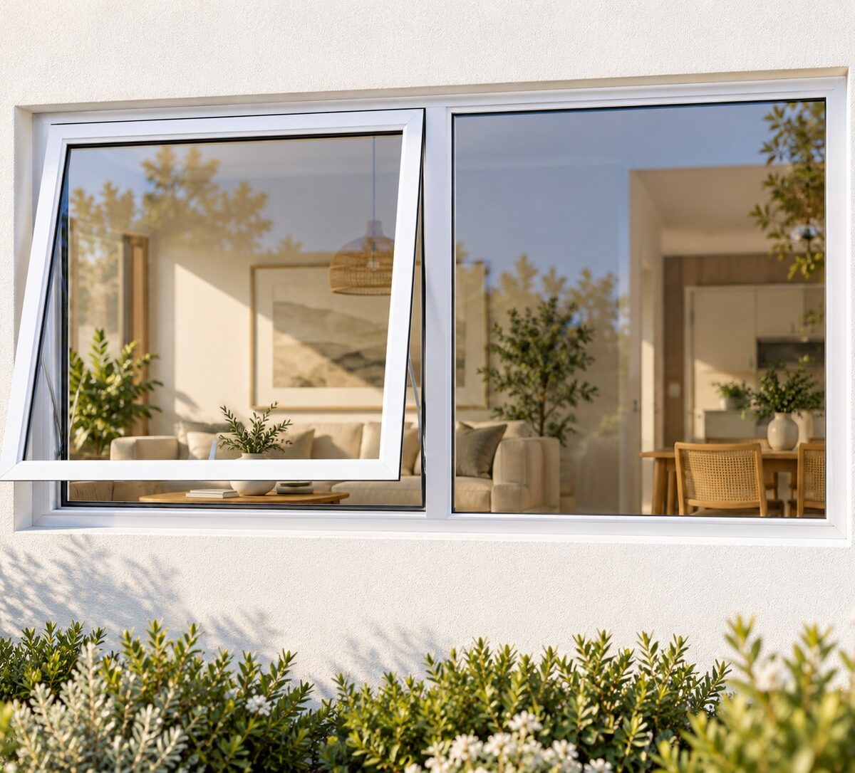 kenzo pt126lw white 1200x600mm top hung window