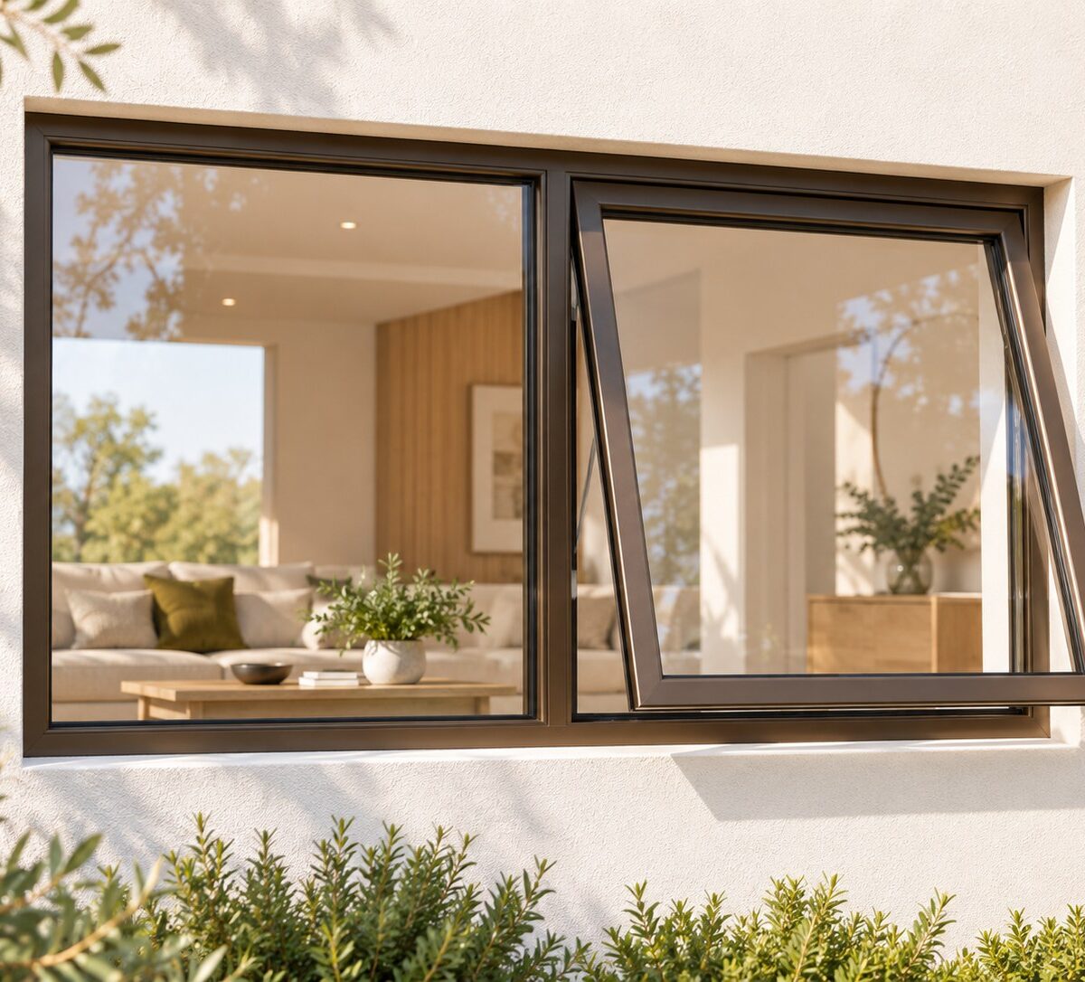 kenzo pt126rb bronze 1200x600mm top hung window