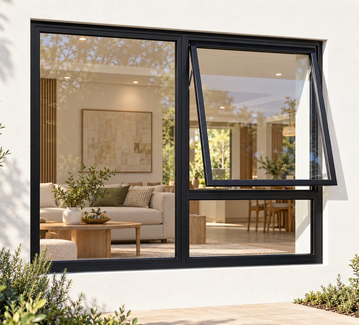 kenzo pt129rbl black 1200x900mm top hung window