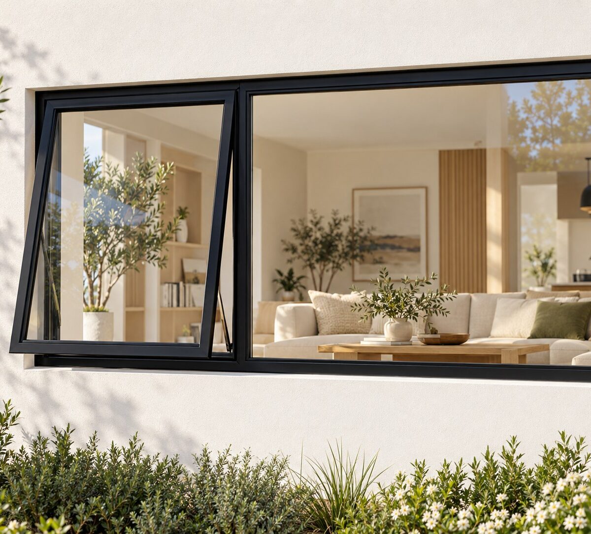 kenzo pt156lbl black 1500x600mm top hung window