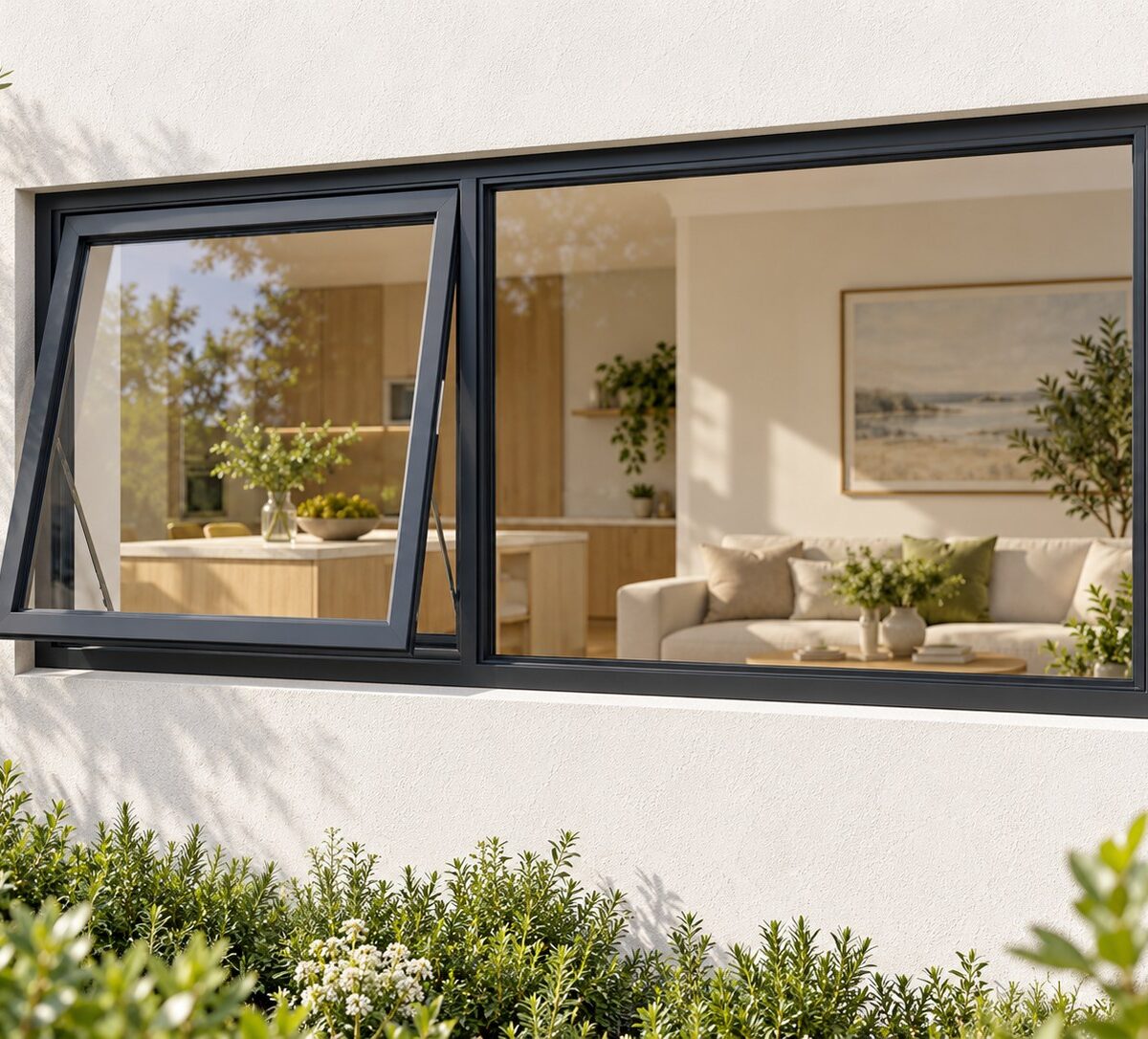 kenzo pt156lc charcoal 1500x600mm top hung window