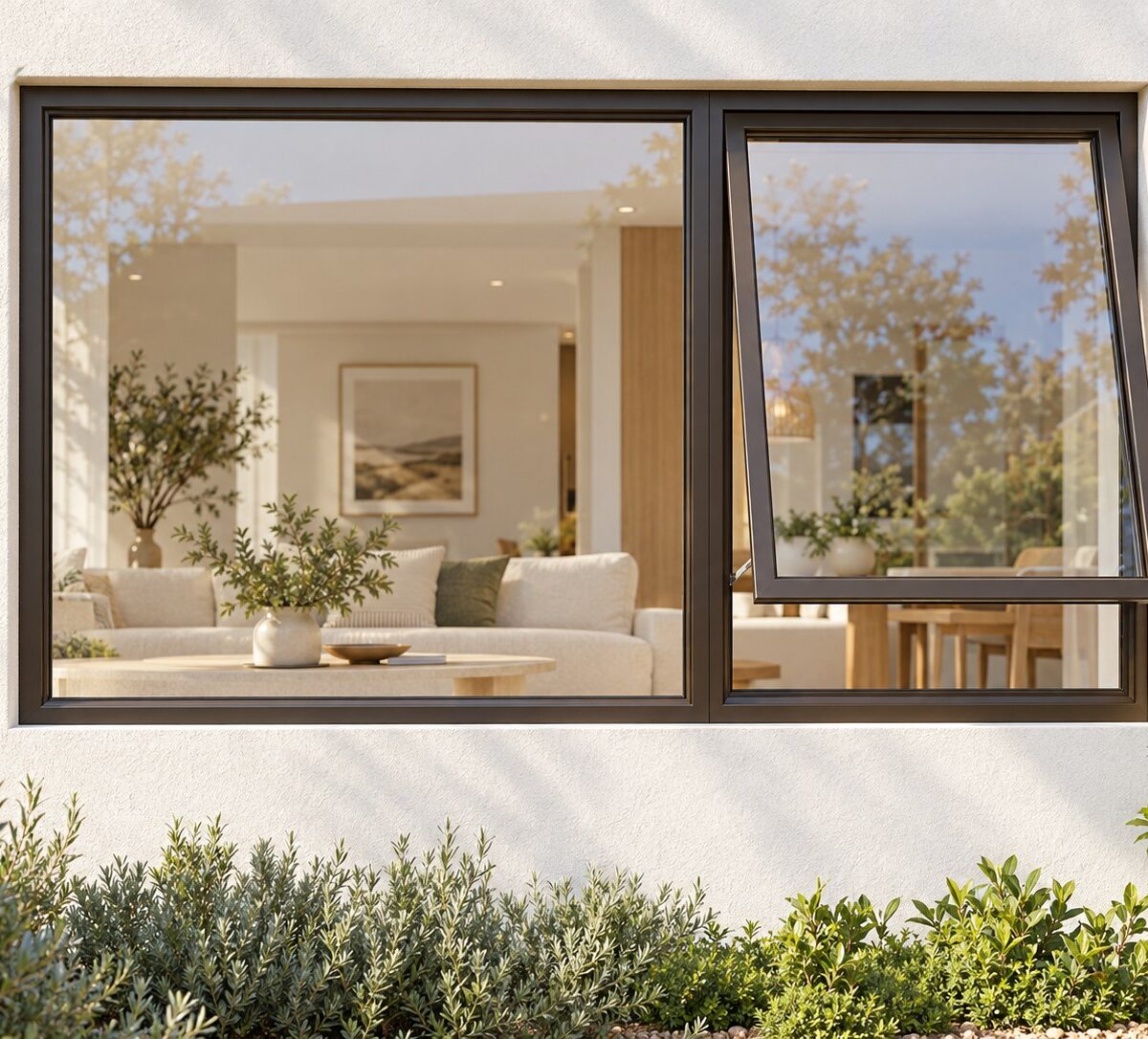 kenzo pt156rb bronze 1500x600mm top hung window