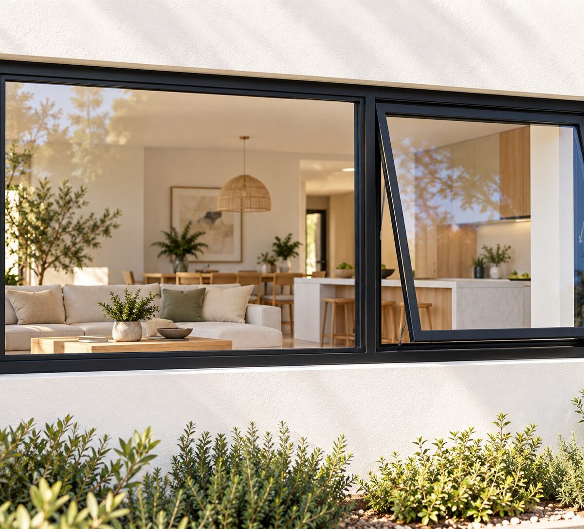 kenzo pt156rbl black 1500x600mm top hung window