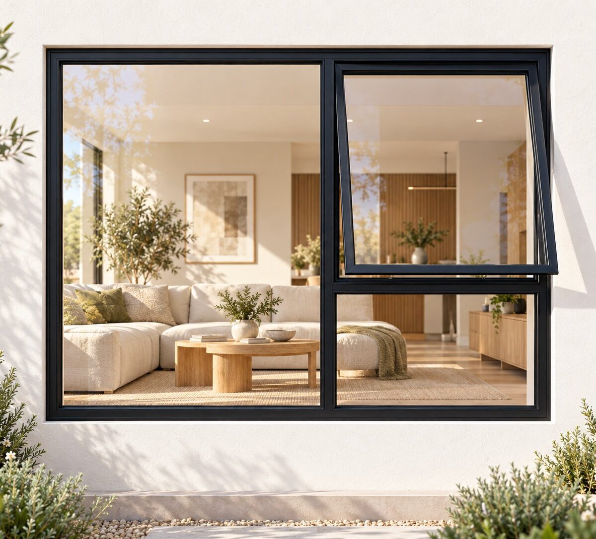 kenzo pt159rbl black 1500x900mm top hung window