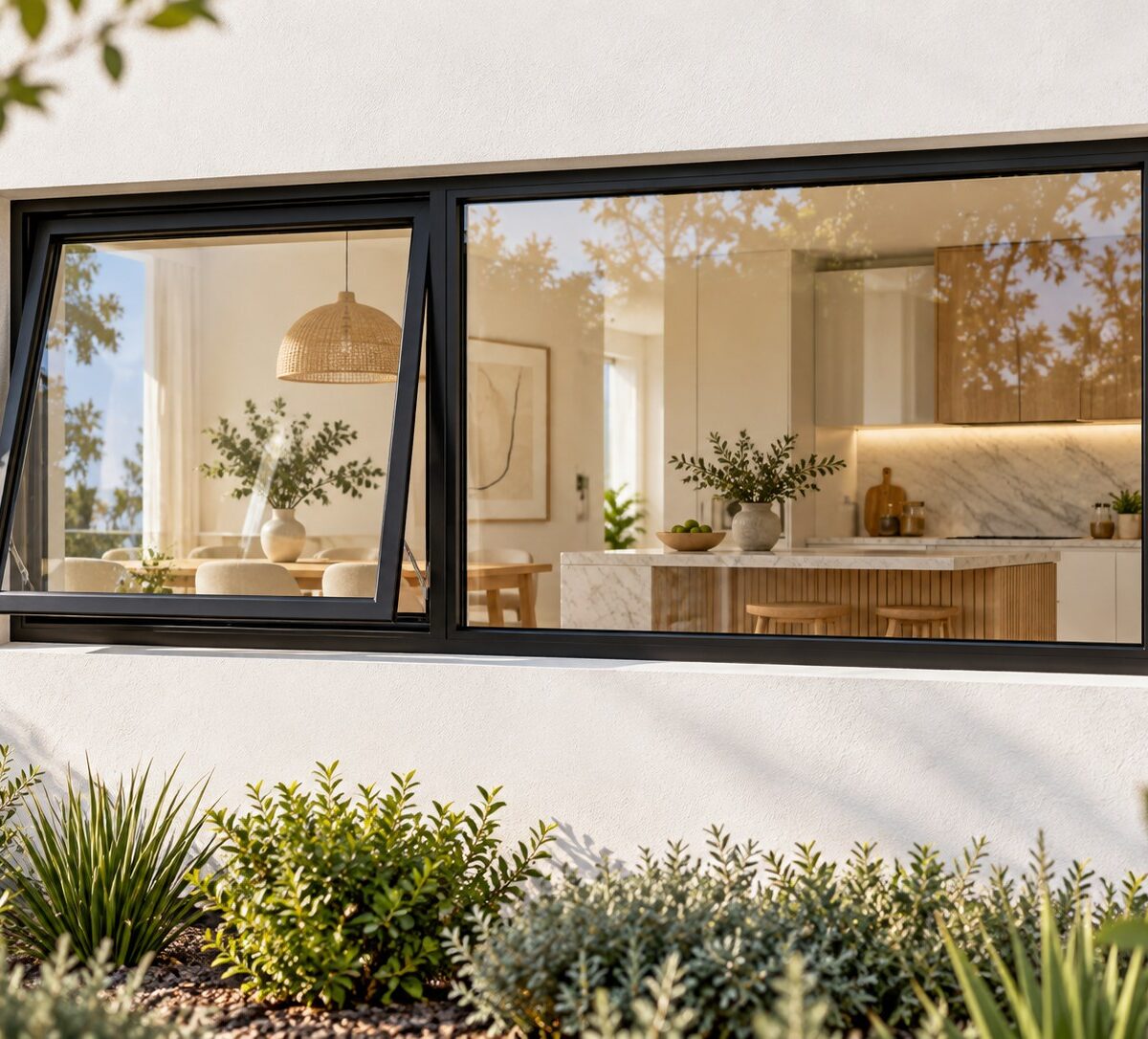 kenzo pt186lbl black 1800x600mm top hung window