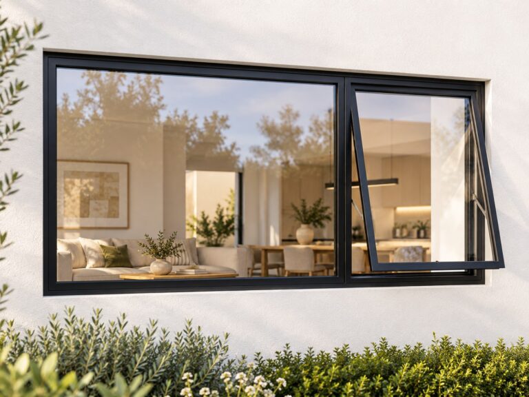 kenzo pt186rbl black 1800x600mm top hung window