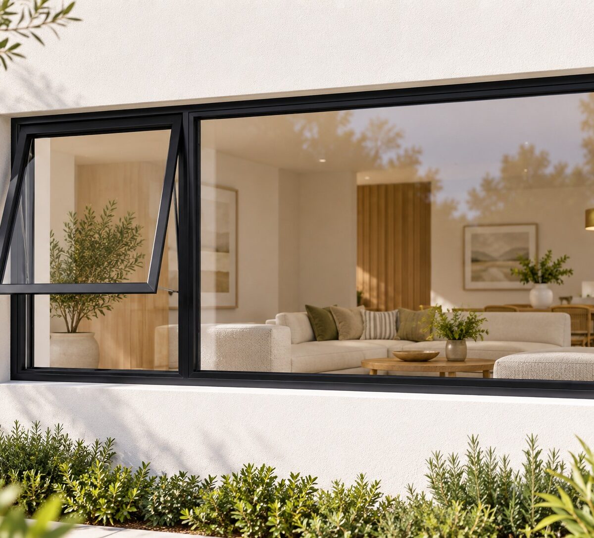 kenzo pt216lbl black 2100x600mm top hung window