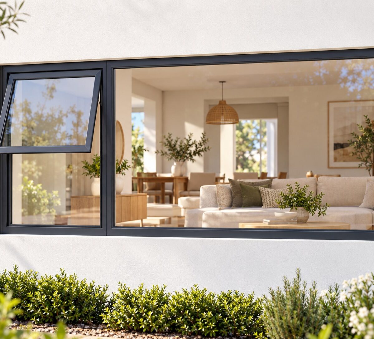 kenzo pt216lc charcoal 2100x600mm top hung window