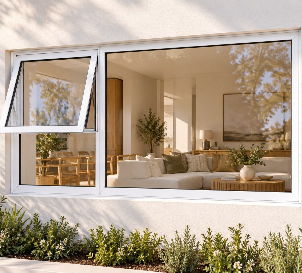 kenzo pt216lw white 2100x600mm top hung window