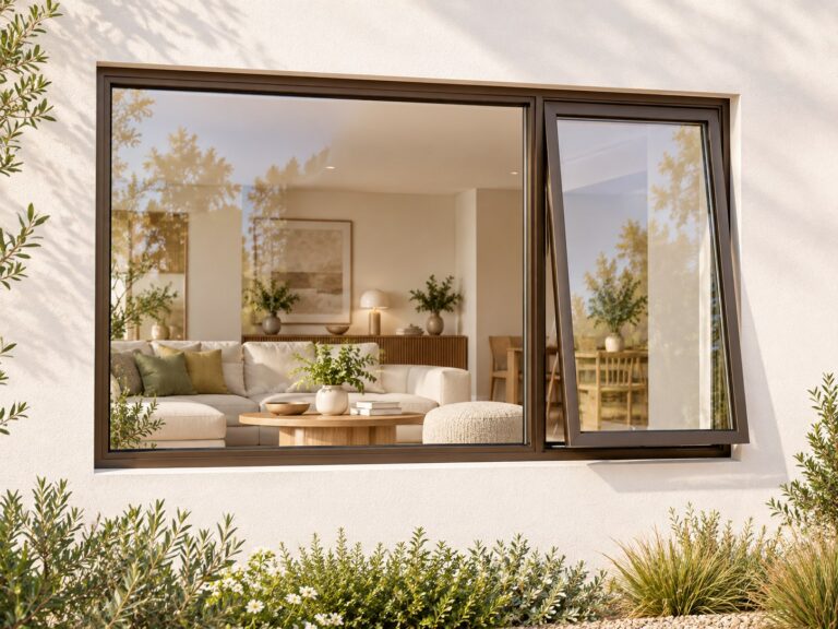 kenzo pt216rb bronze 2100x600mm top hung window