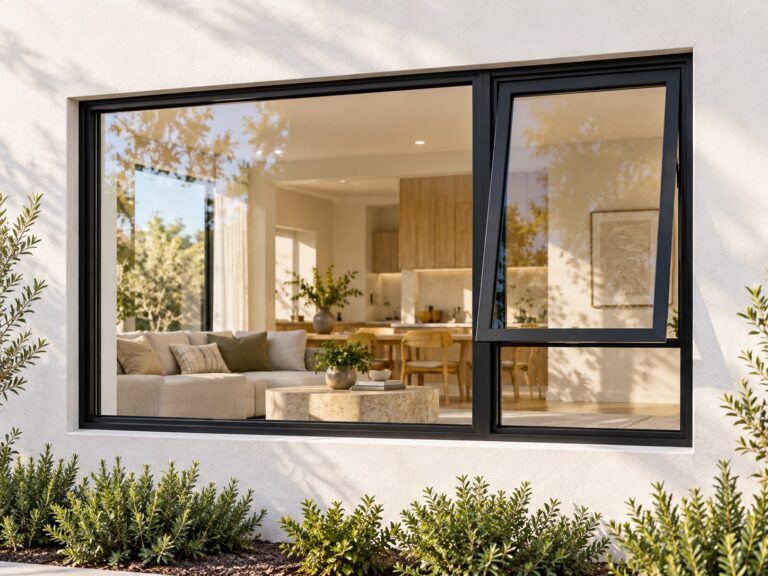 kenzo pt216rbl black 2100x600mm top hung window