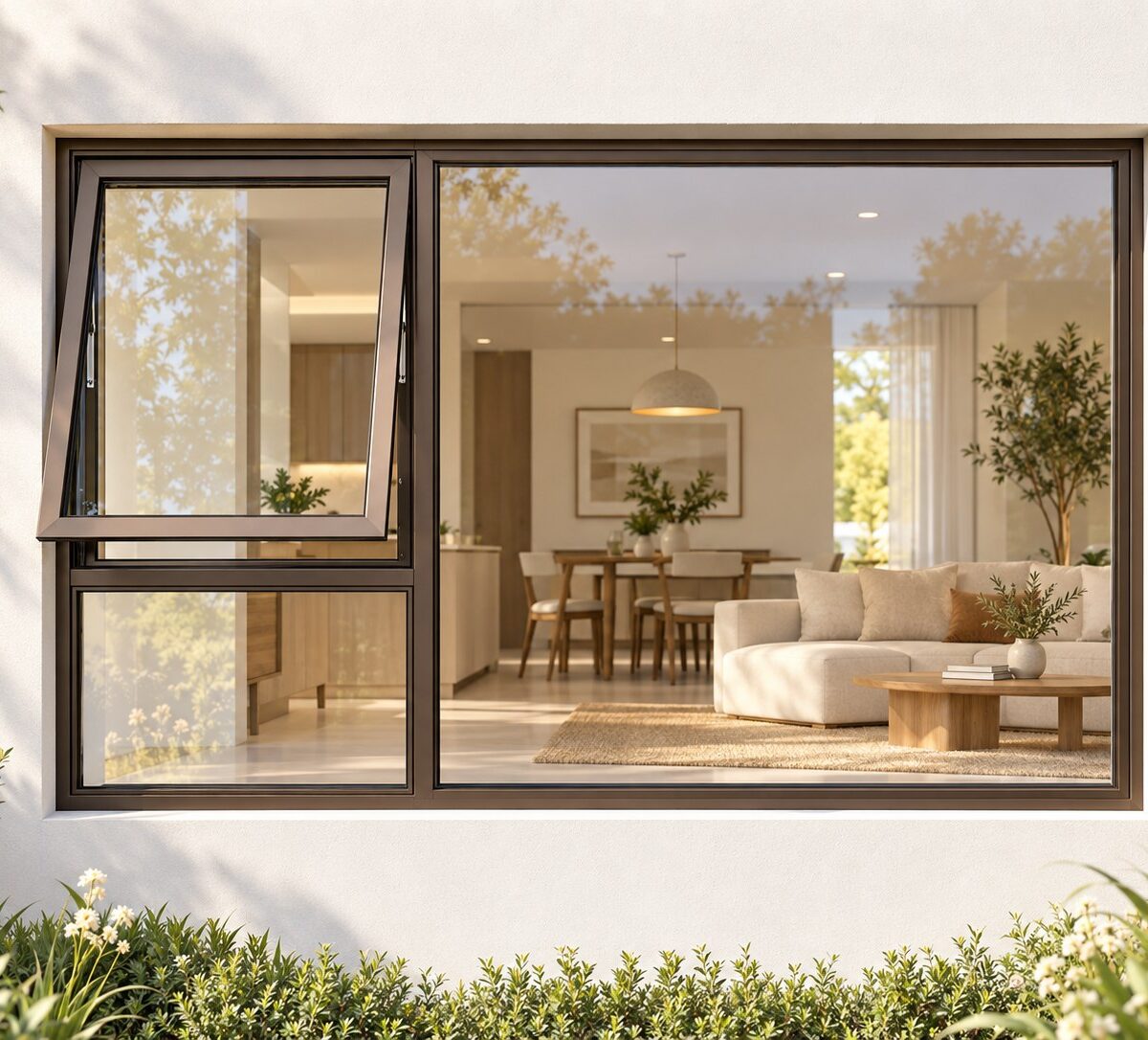 kenzo pt219lb bronze 2100x900mm top hung window