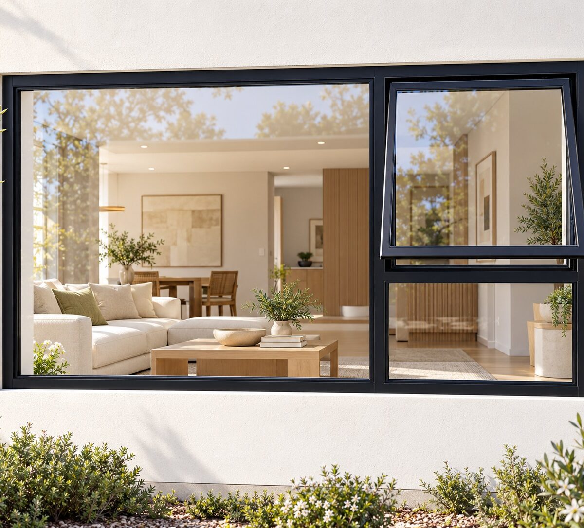 kenzo pt219rbl black 2100x900mm top hung window