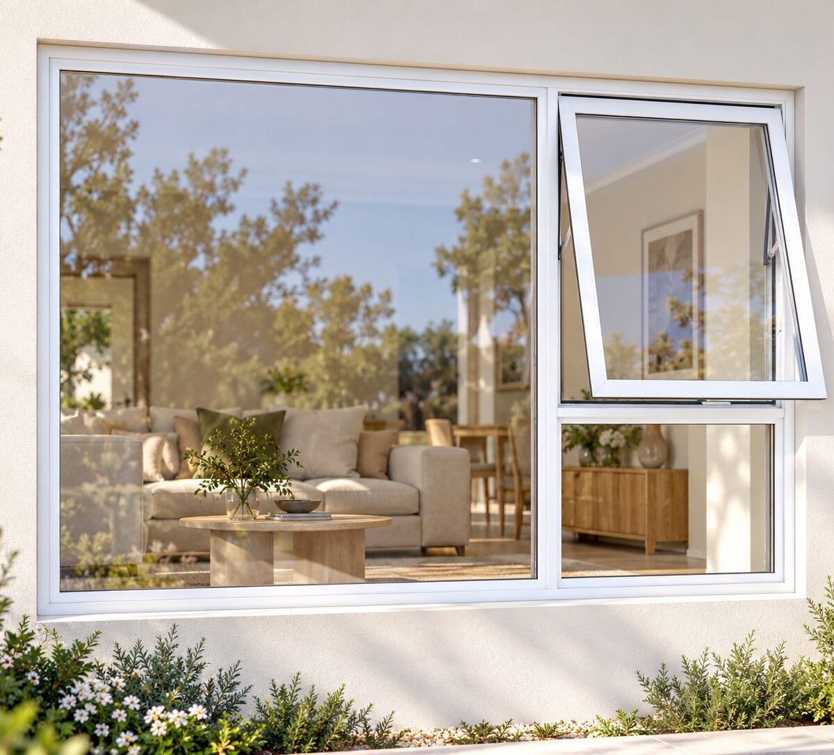 kenzo pt219rw white 2100x900mm top hung window