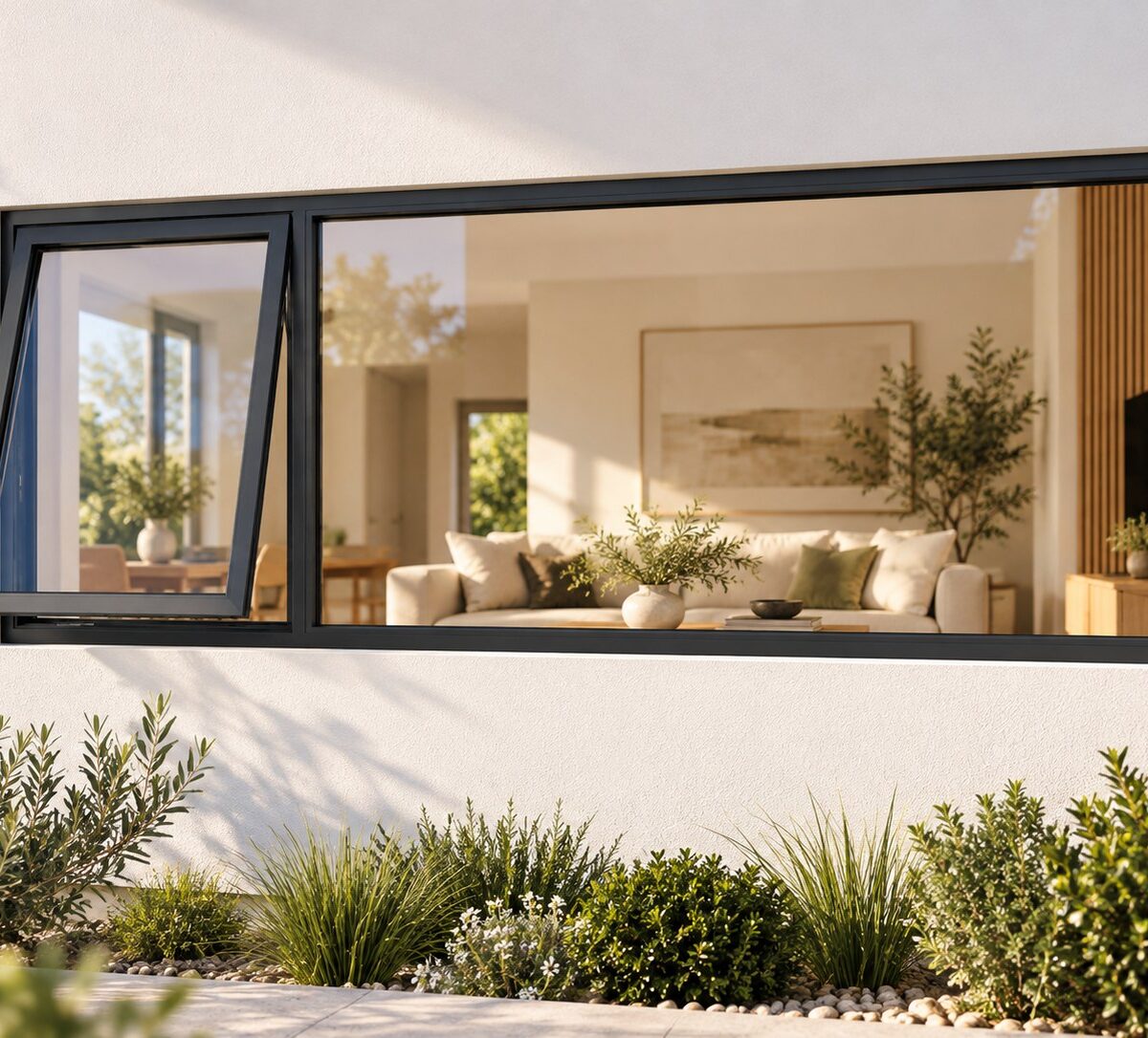 kenzo pt246lc charcoal 2400x600mm top hung window