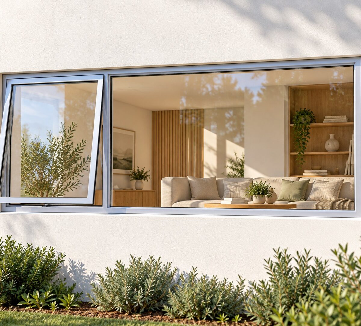 kenzo pt246ls silver 2400x600mm top hung window