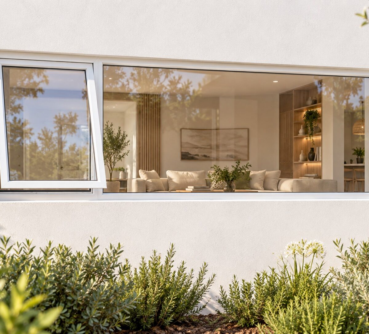 kenzo pt246lw white 2400x600mm top hung window