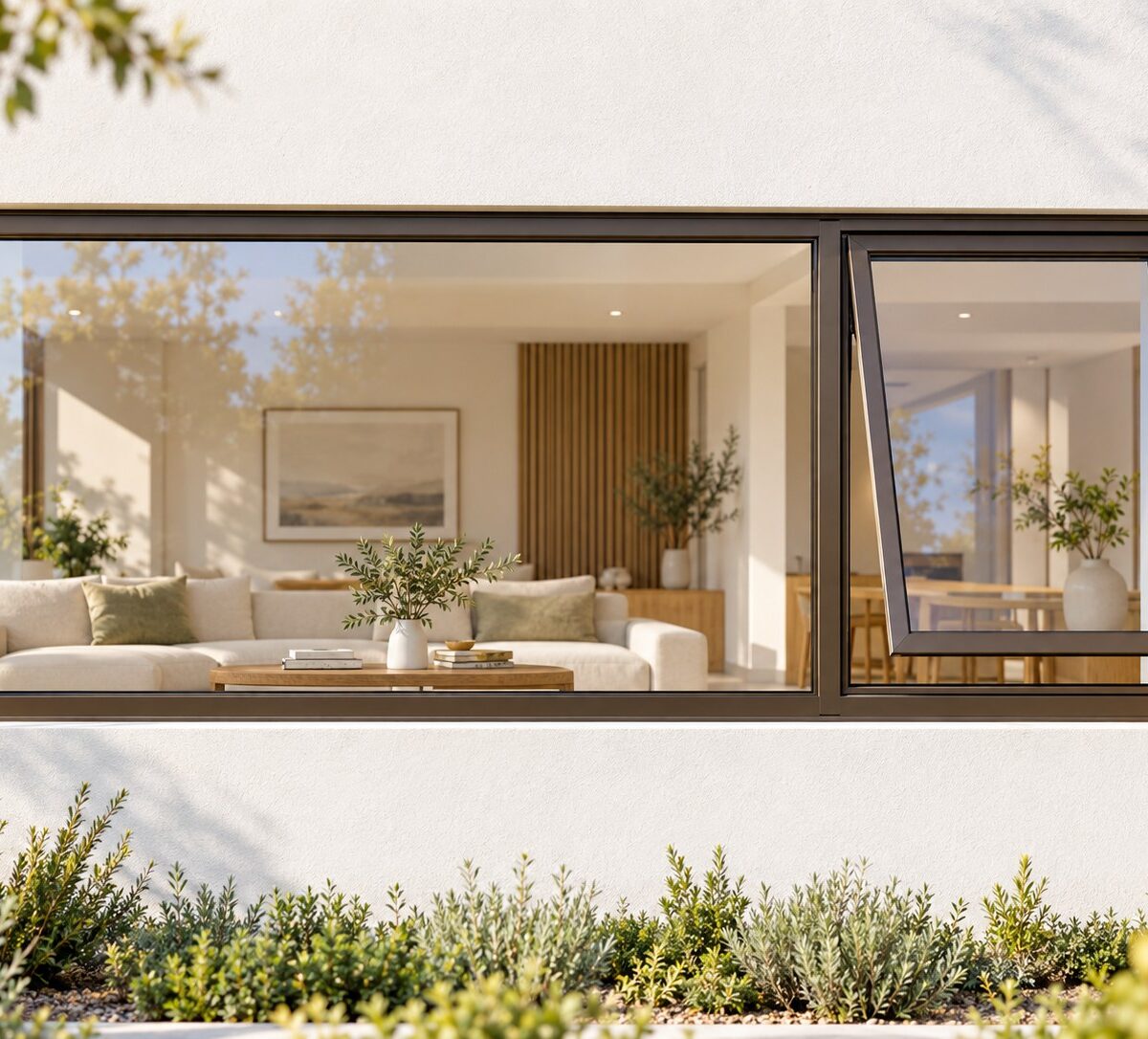 kenzo pt246rb bronze 2400x600mm top hung window