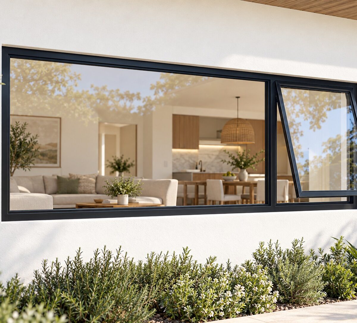 kenzo pt246rbl black 2400x600mm top hung window