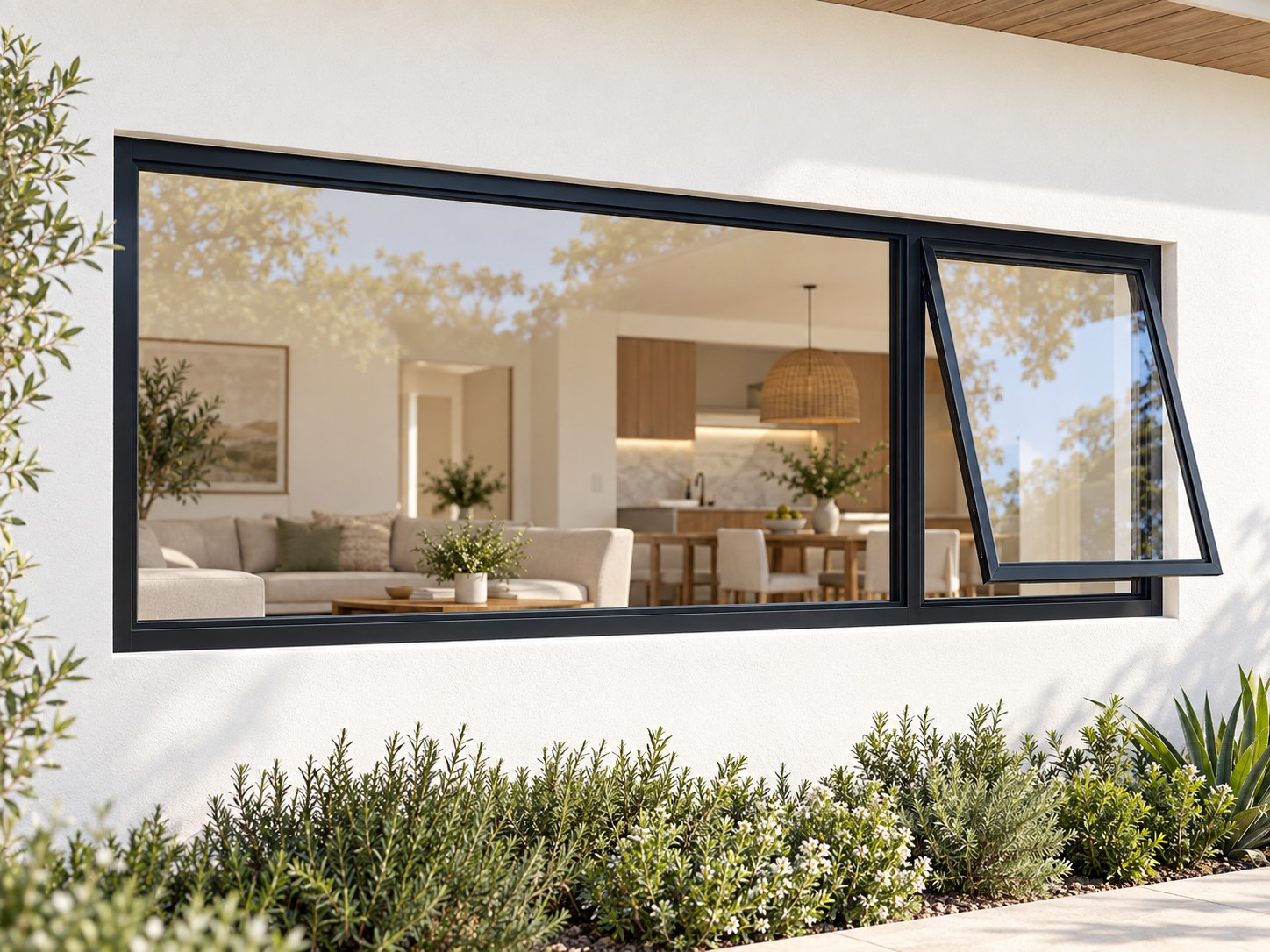 kenzo pt246rbl black 2400x600mm top hung window kenzo pt246rbl black 2400x600mm top hung window
