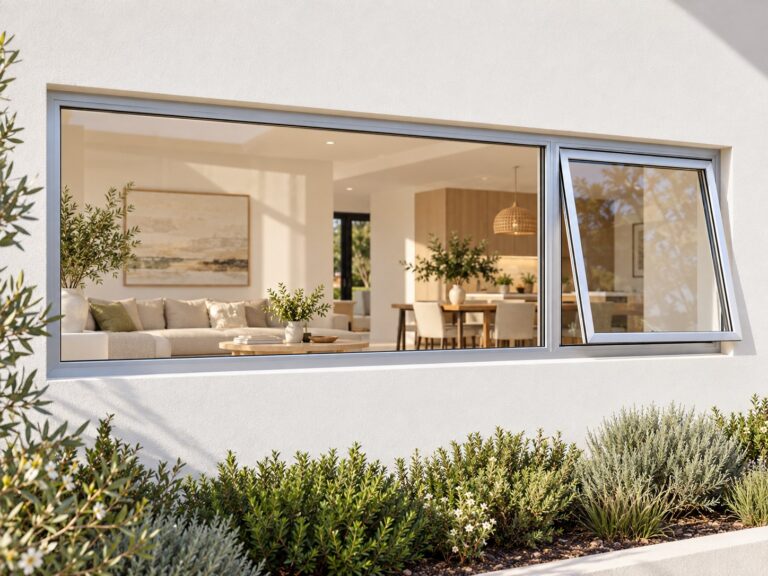 kenzo pt246rs silver 2400x600mm top hung window