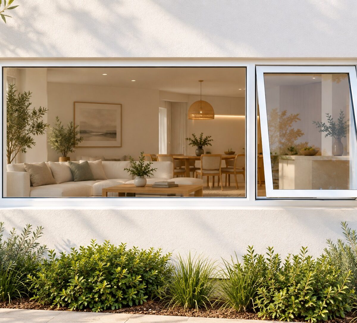 kenzo pt246rw white 2400x600mm top hung window