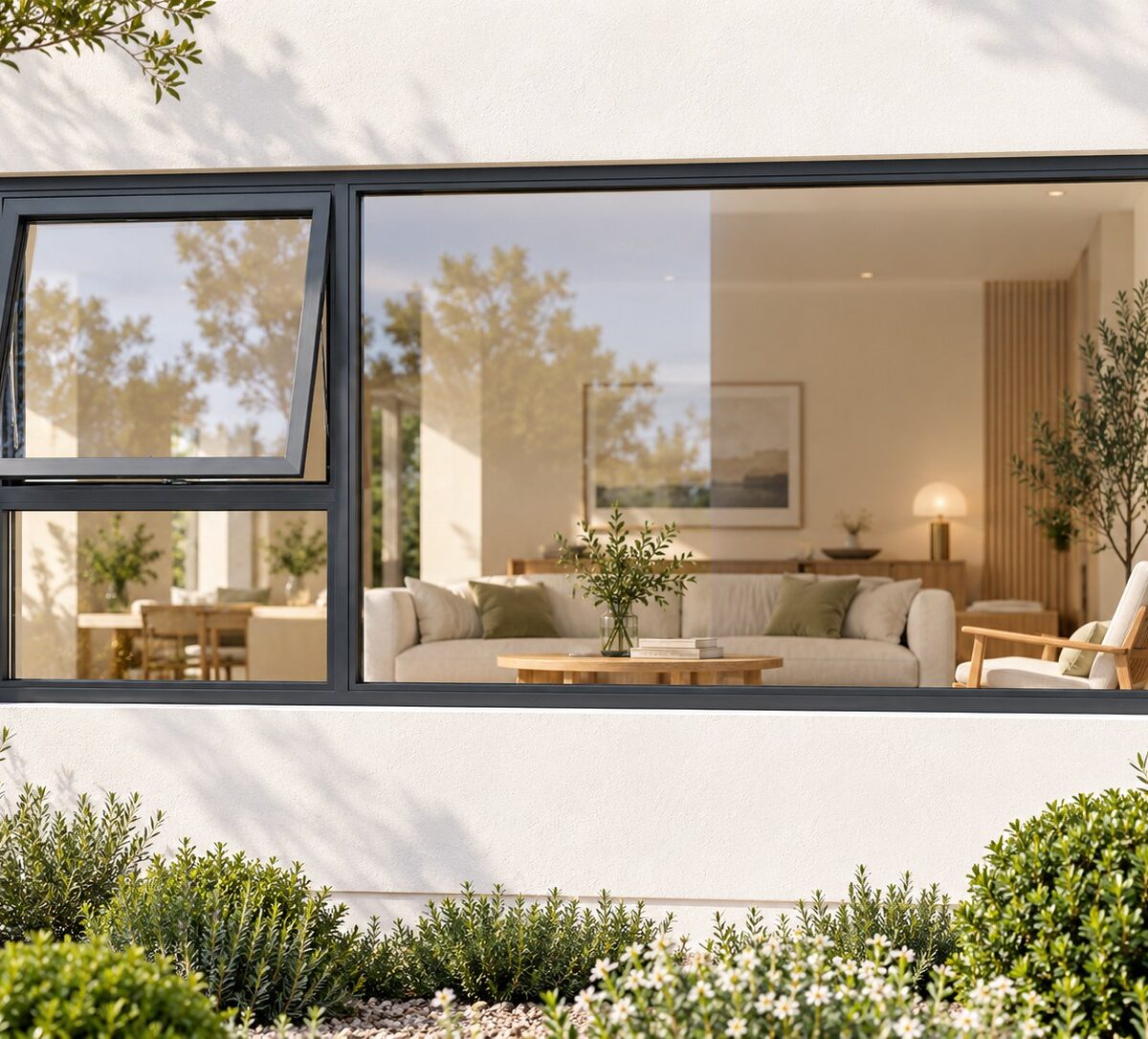 kenzo pt249lc charcoal 2400x900mm top hung window