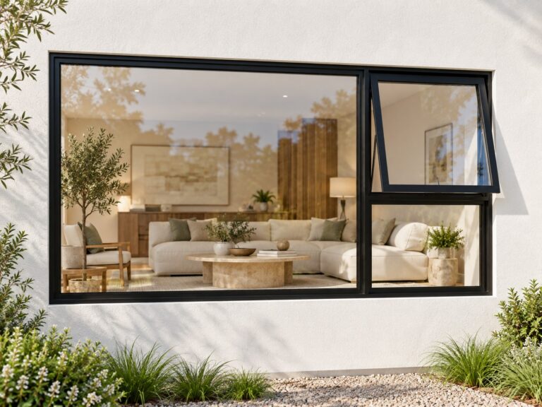 kenzo pt249rbl black 2400x900mm top hung window