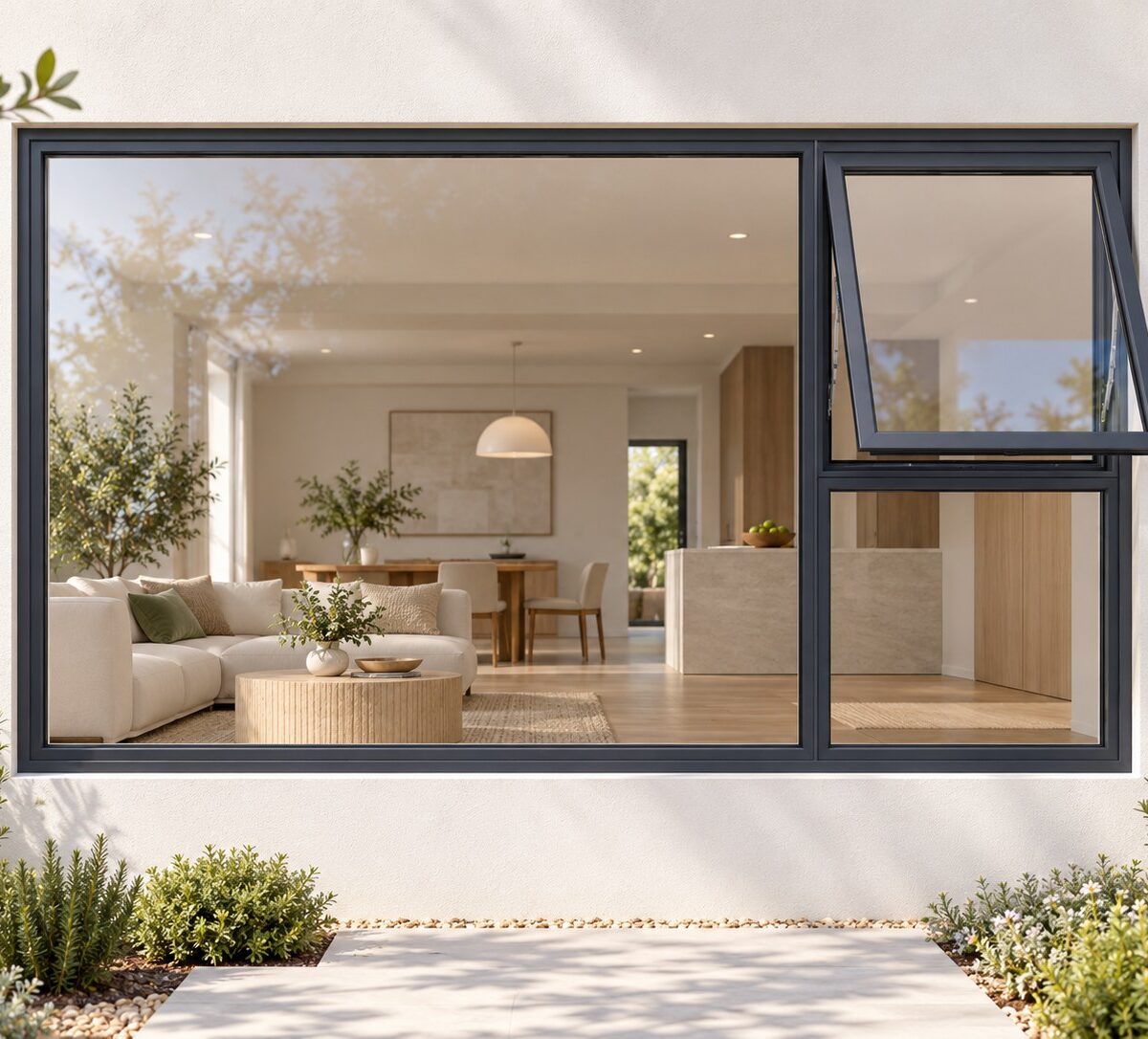 kenzo pt249rc charcoal 2400x900mm top hung window