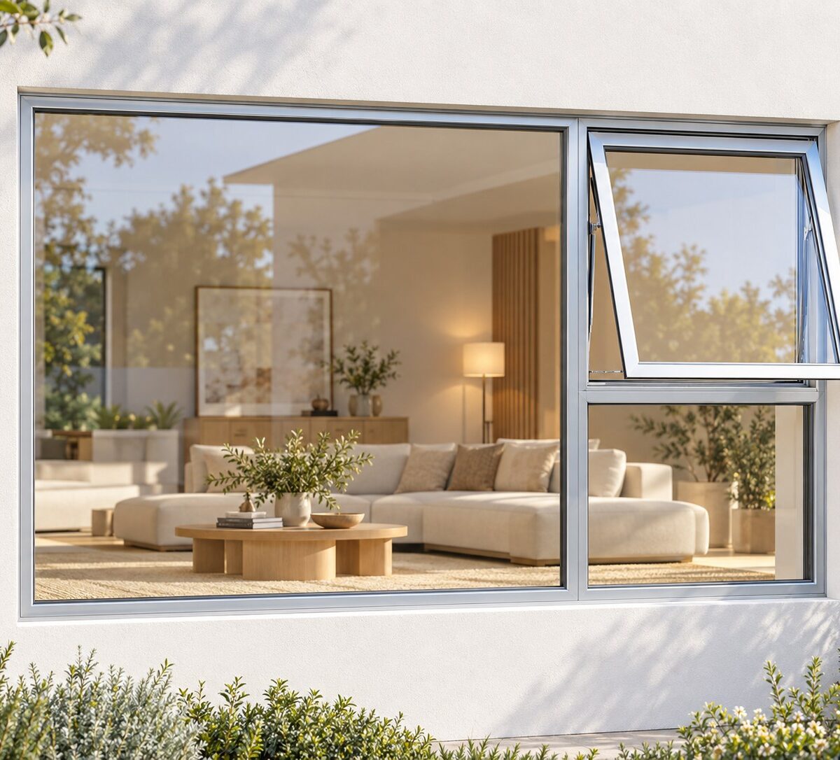 kenzo pt249rs silver 2400x900mm top hung window