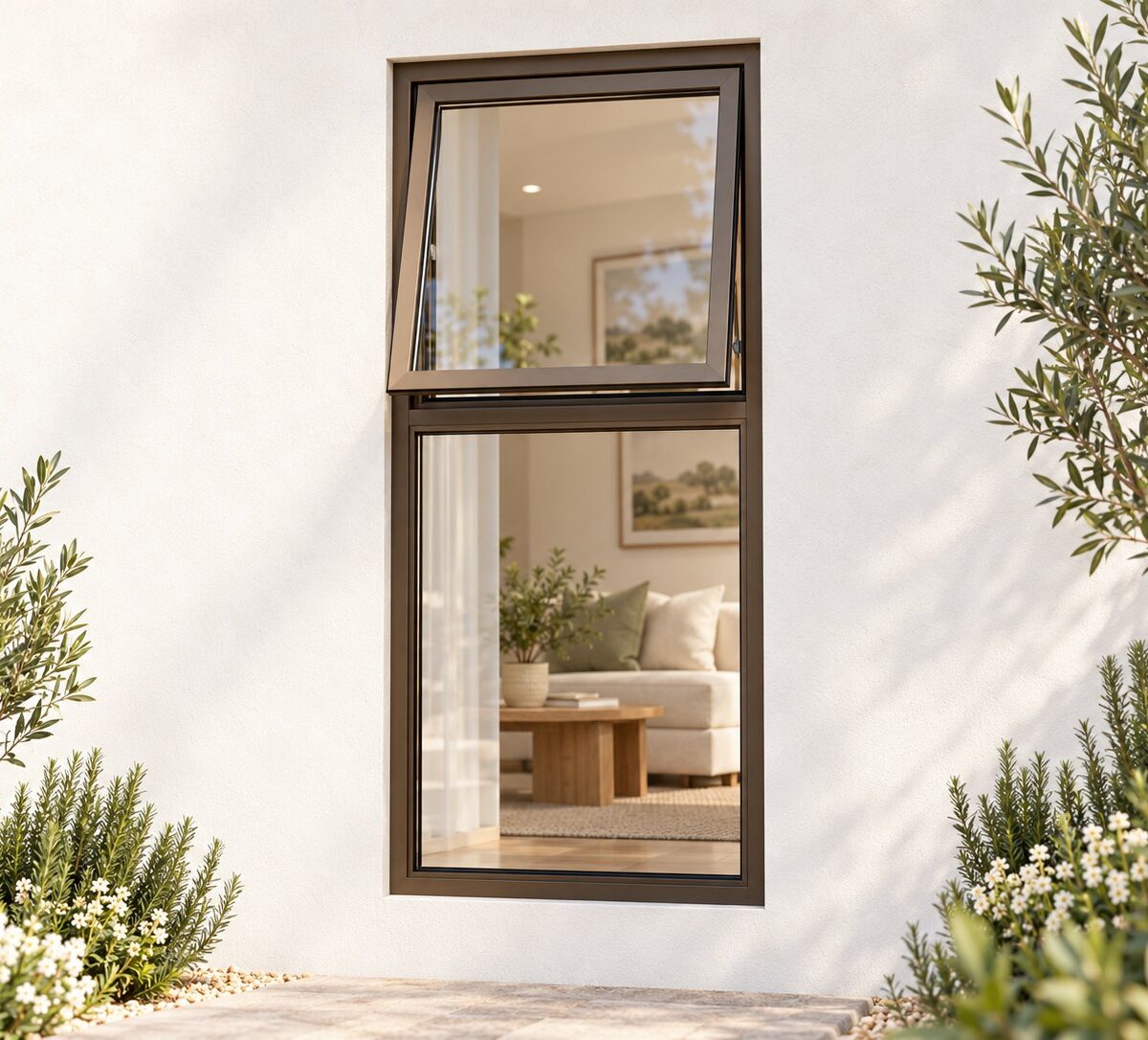 kenzo pt612b bronze 600x1200mm top hung window