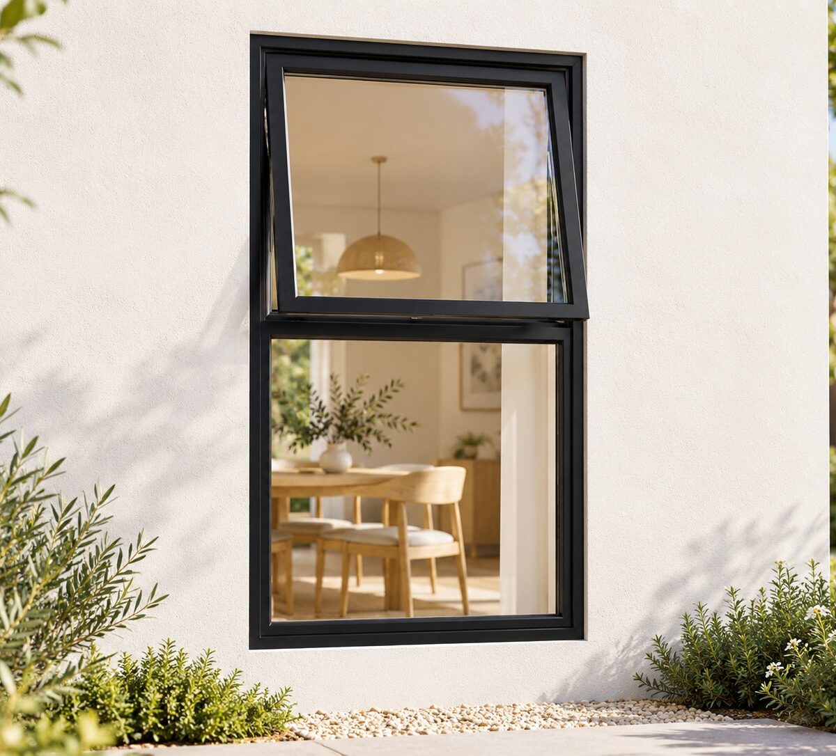 kenzo pt612bl black 600x1200mm top hung window