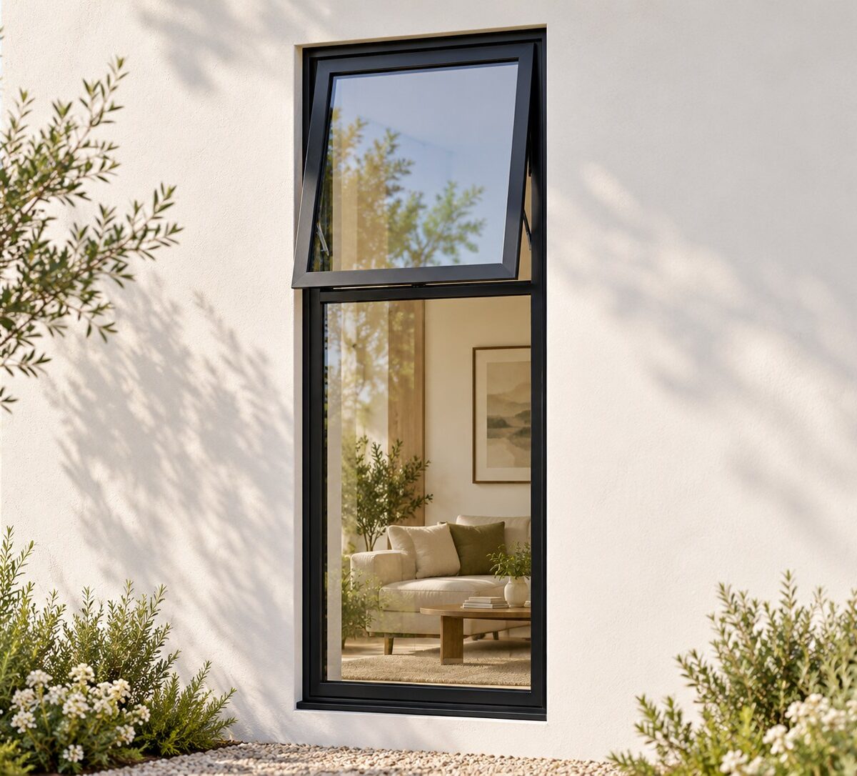 kenzo pt615bl black 600x1500mm top hung window