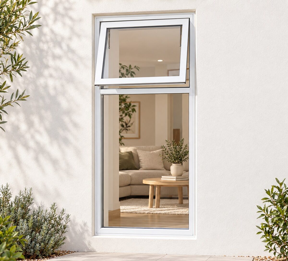 kenzo pt615w white 600x1500mm top hung window