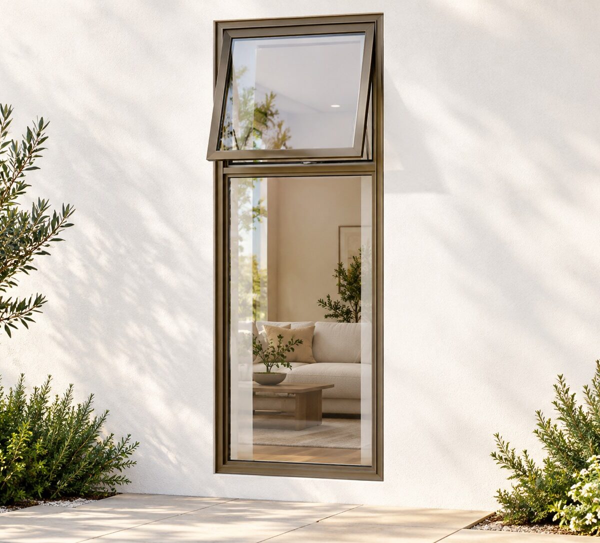kenzo pt618b bronze 600x1800mm top hung window
