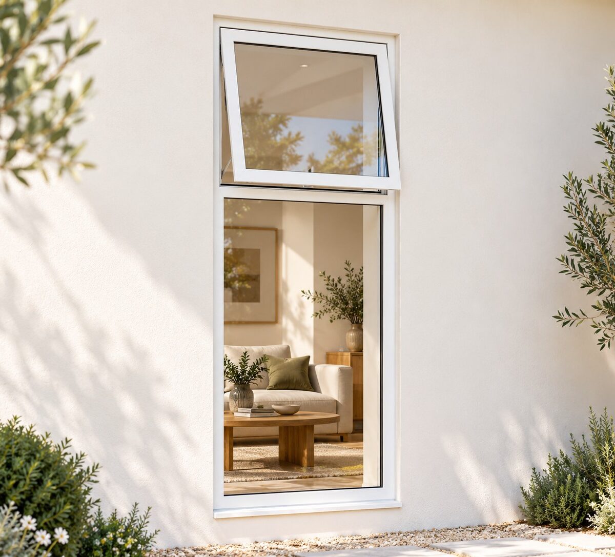 kenzo pt618w white 600x1800mm top hung window