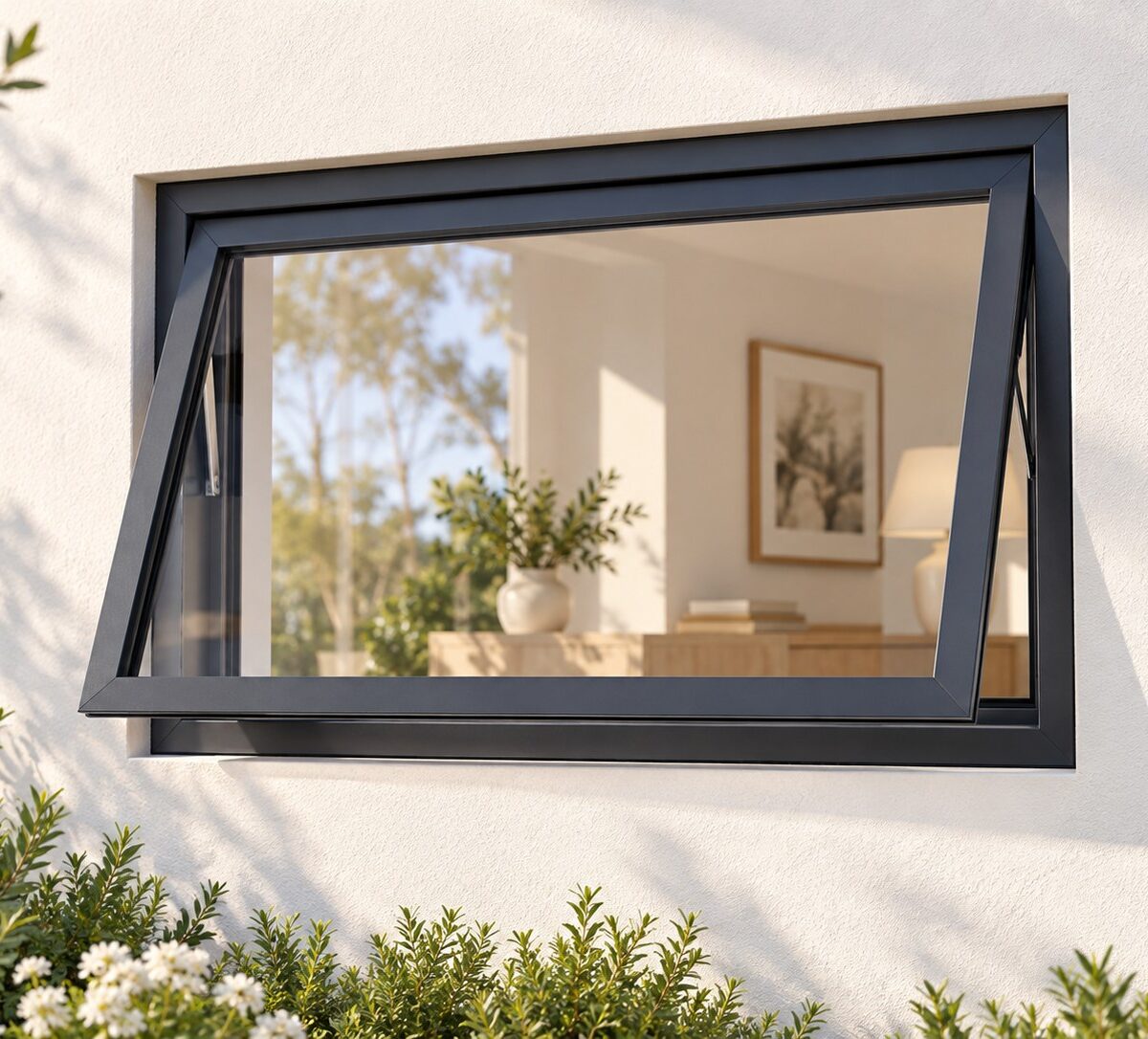 kenzo pt64c charcoal 600x400mm top hung window