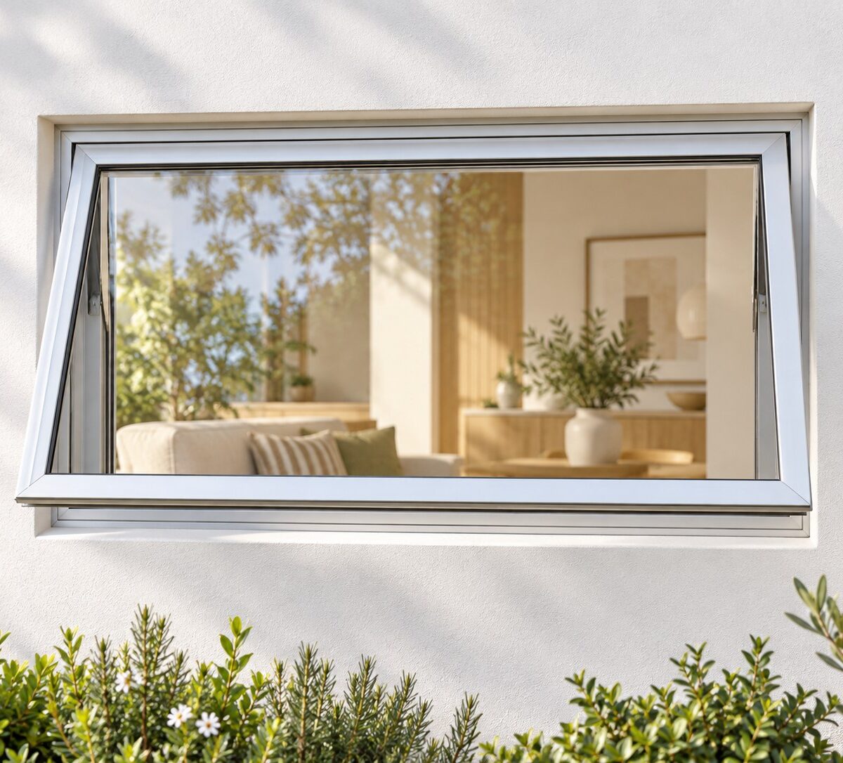 kenzo pt64s silver 600x400mm top hung window