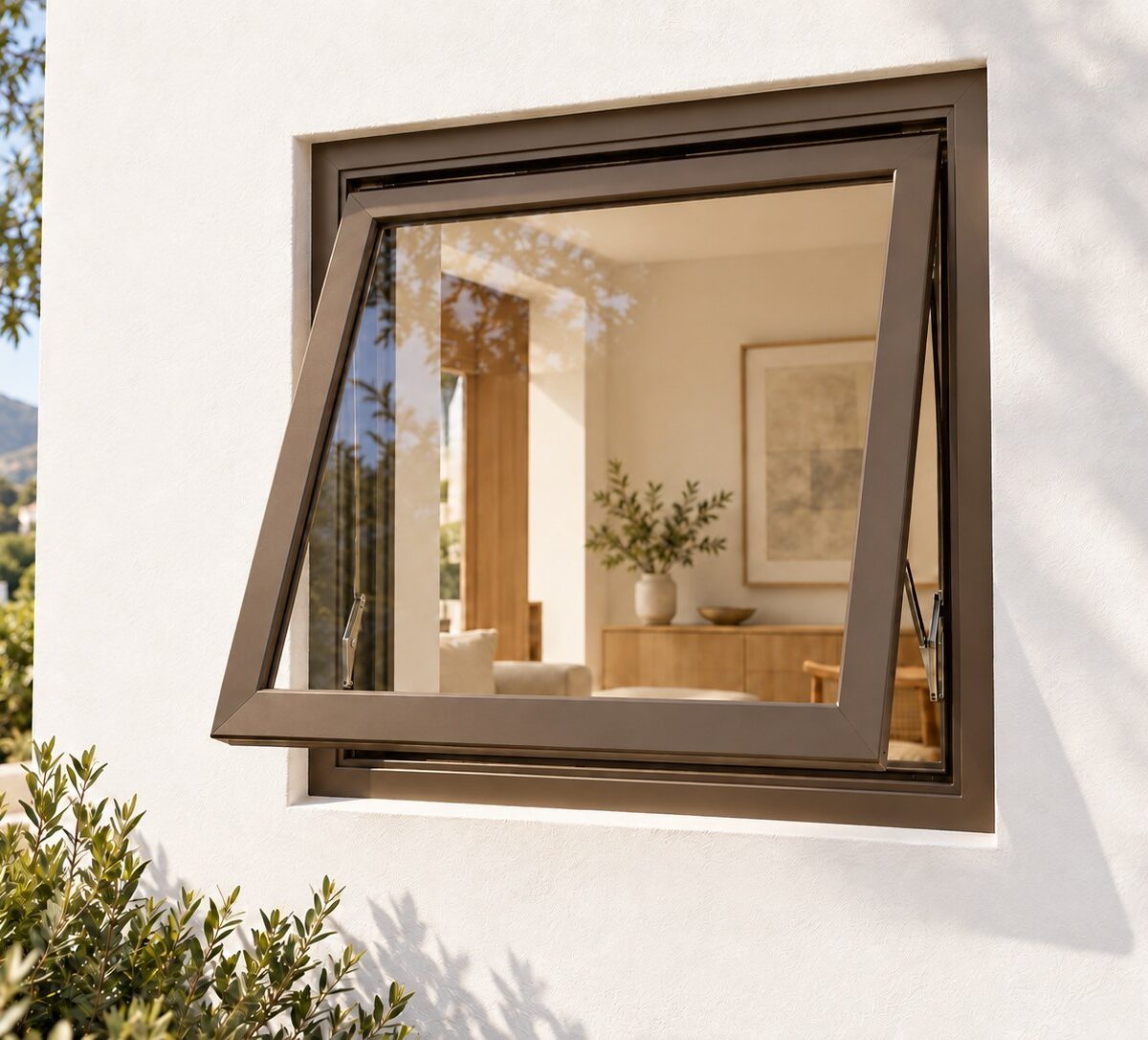 kenzo pt66b bronze 600x600mm top hung window