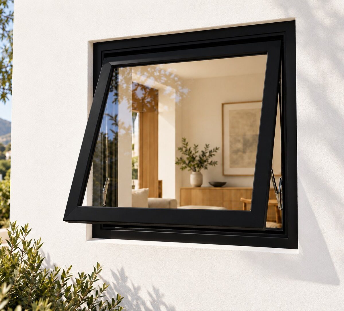 kenzo pt66bl black 600x600mm top hung window