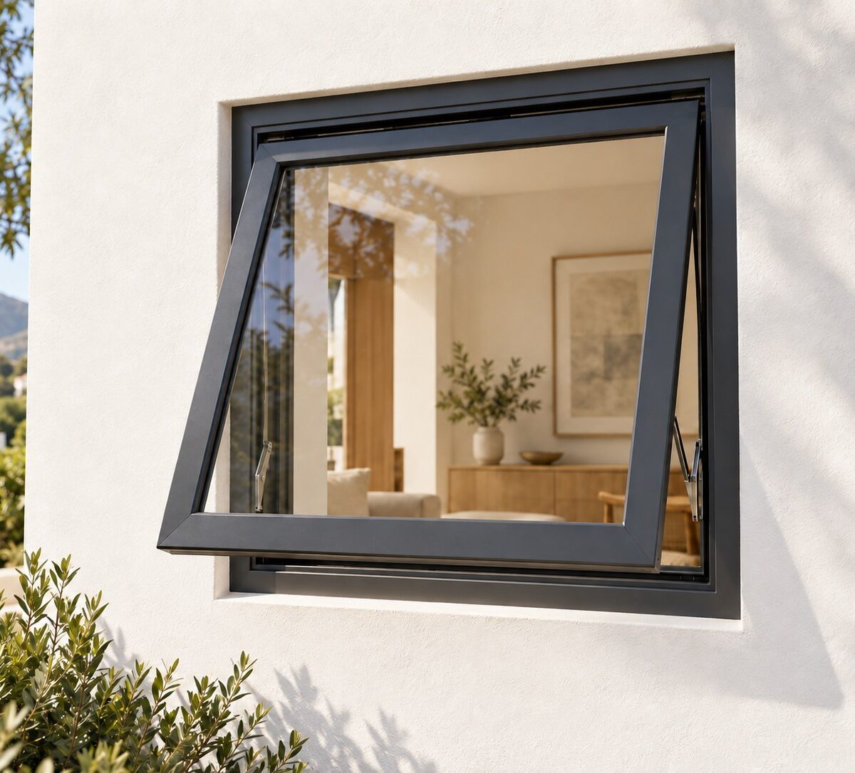 kenzo pt66c charcoal 600x600mm top hung window