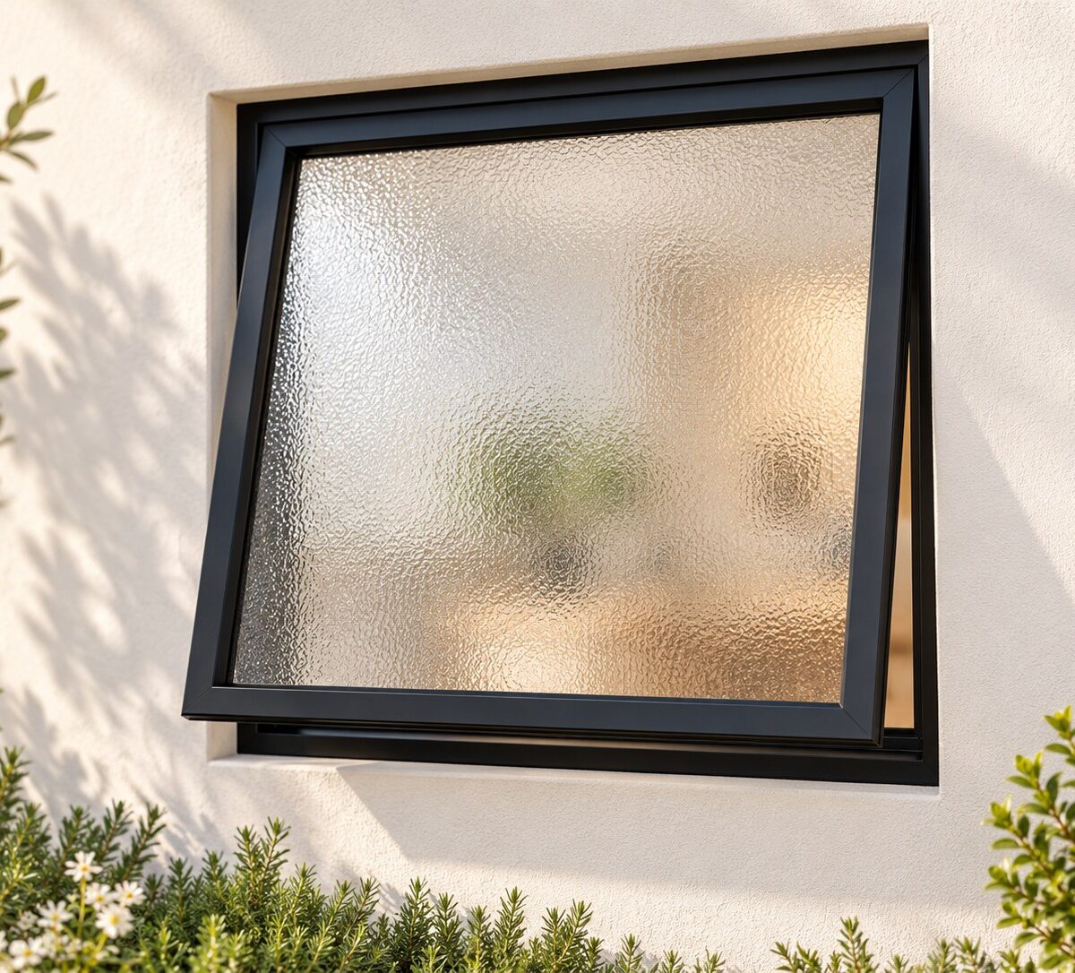 kenzo pt66obstsgbl black 600x600mm top hung window