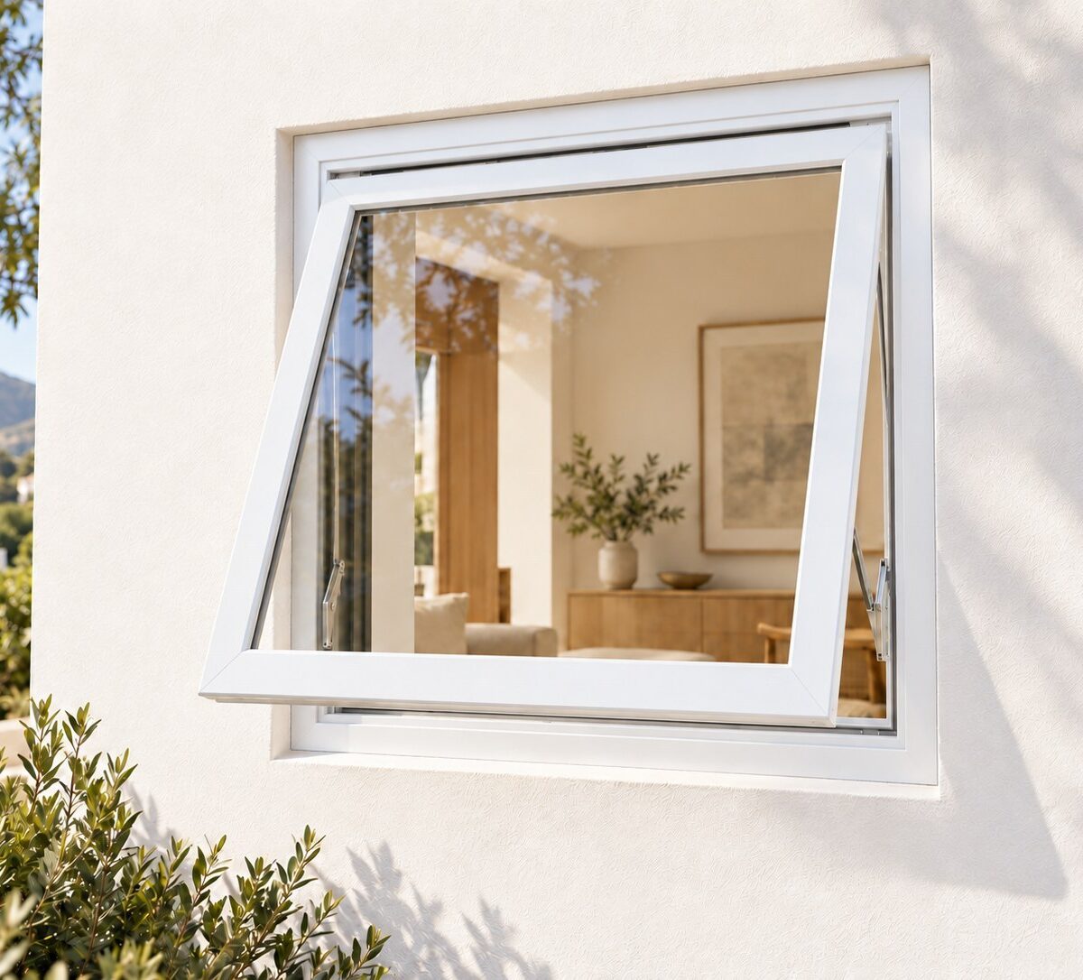 kenzo pt66w white 600x600mm top hung window