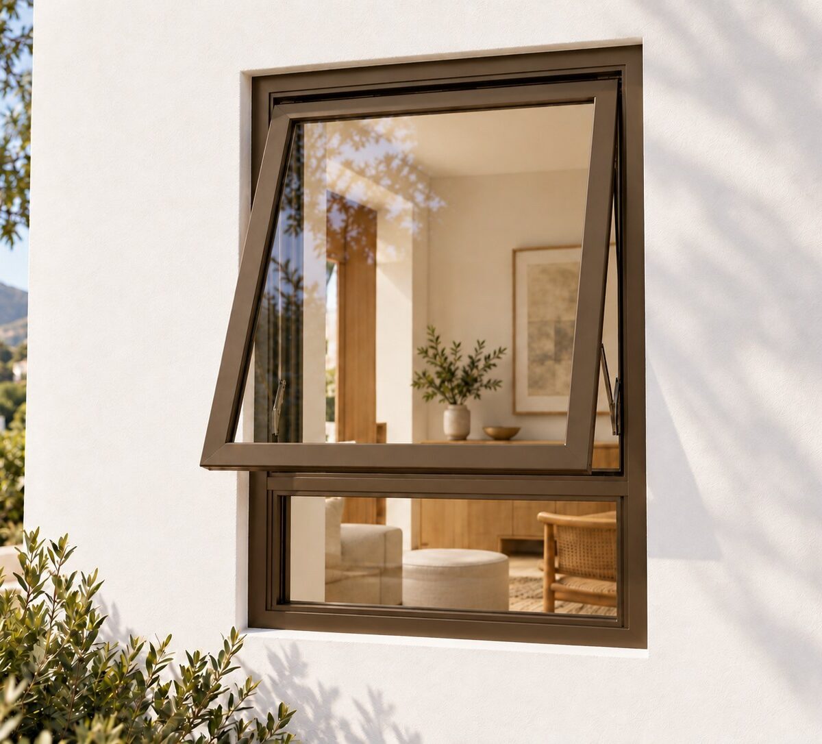 kenzo pt69b bronze 600x900mm top hung window